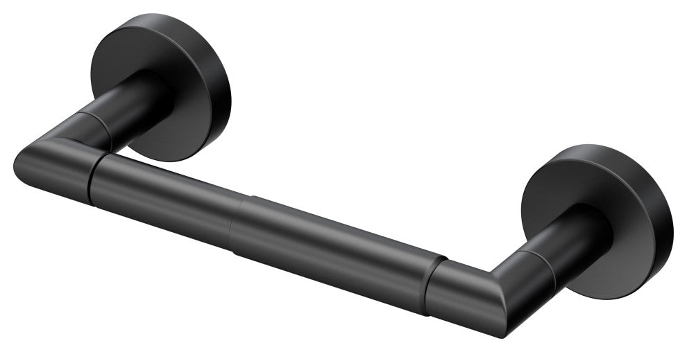 Glam Toilet Paper Holder, Matte Black, Standard