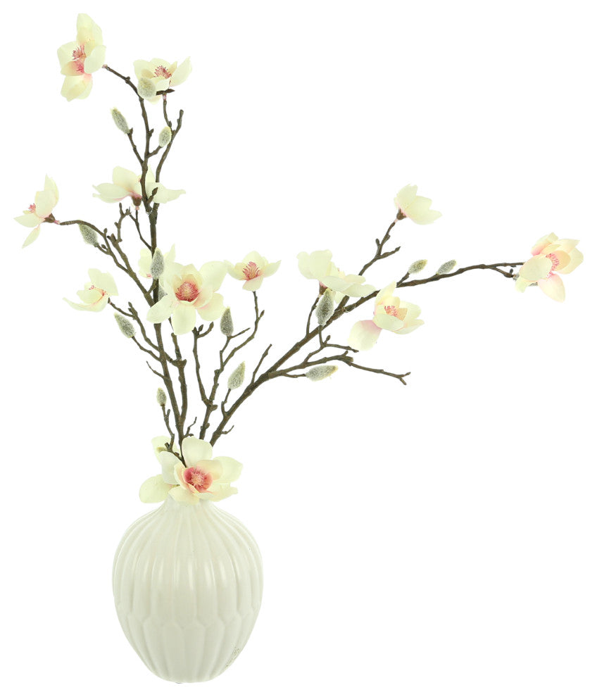 Butterfly Magnolia Arrangement in a Ceramic Vase