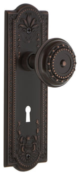 Meadows Plate Interior Mortise Meadows Door Knob, Timeless Bronze