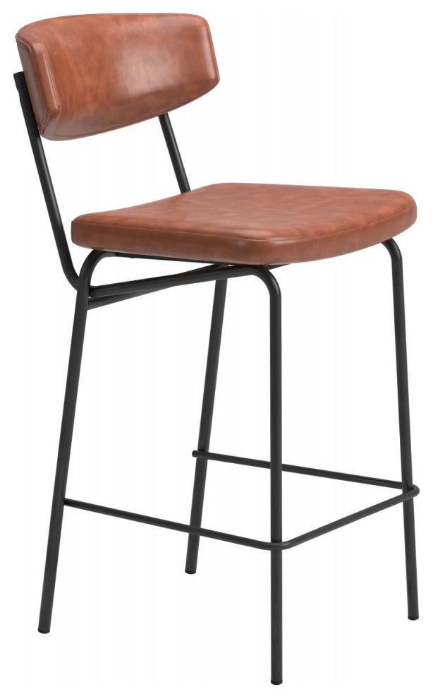 Charon Counter Stool, Set of 2, Vintage Brown