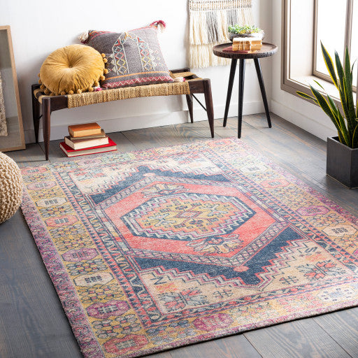 Surya Unique UNQ-2302 8'6"x11'6" Rug, Yellow/Pink/Denim/Rose/Gray/Ivory/Olive