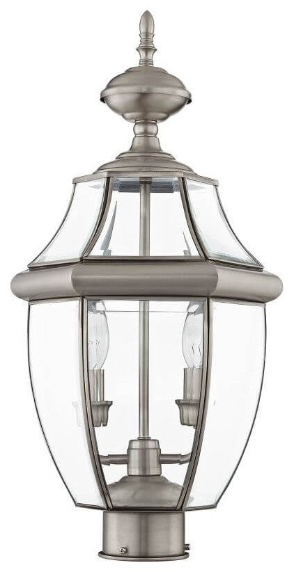 Livex Monterey Outdoor Post Light, Brushed Nickel, 22"