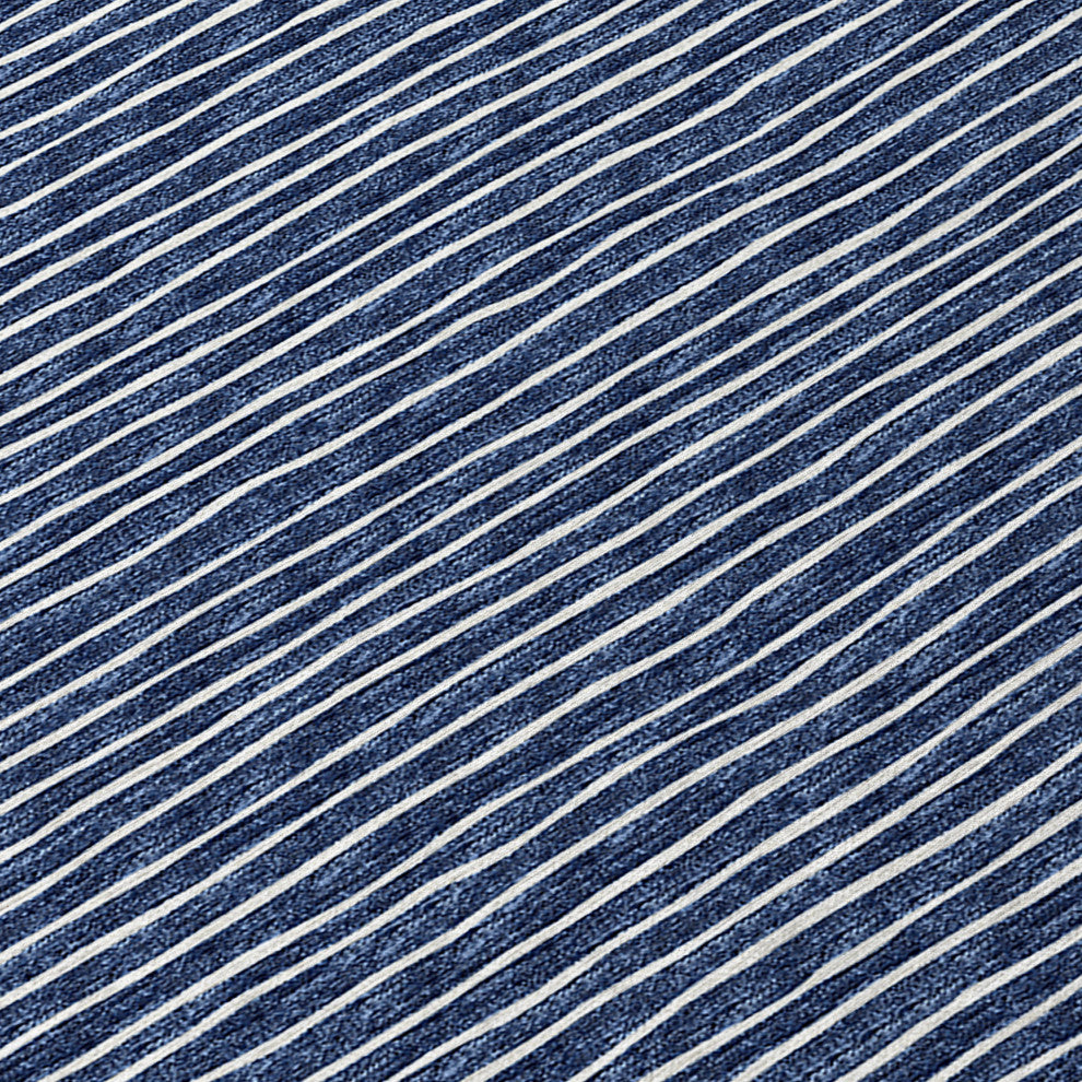 Indoor/Outdoor Laidley LA1 Navy Machine Washable 2'3" x 7'6" Rug