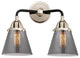 Small Cone Bath Vanity Light, Black Polished Nickel, Plated Smoke, Plated Smoke