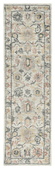 HomeRoots 8'x11' Ivory Hand Tufted Space Dyed Floral Traditional Indoor Area Rug