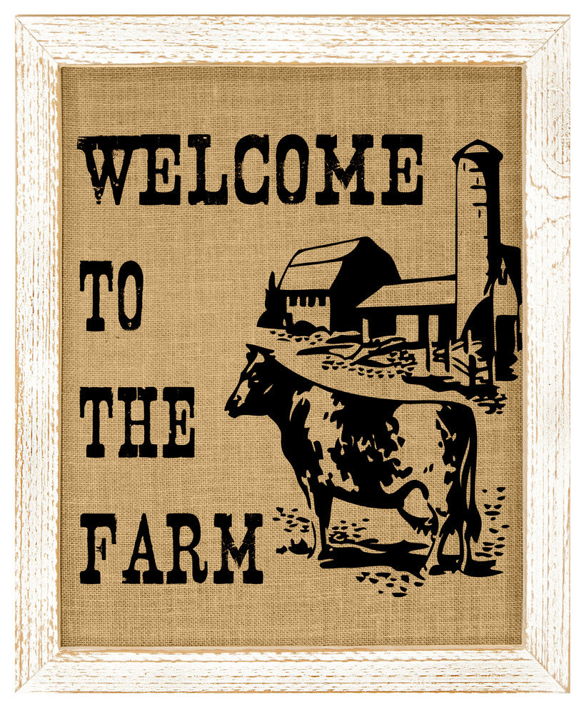 Welcome to the Farm Burlap Wall Art