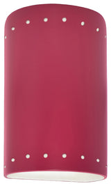Ambiance ADA Small Cylinder, Perfs Wall Sconce, Open Top & Bottom, Cerise, LED