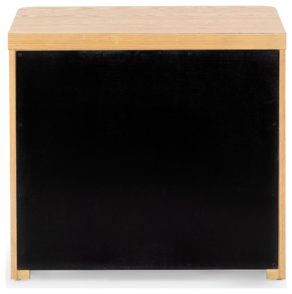 Safavieh Couture Raylie 2 Drawer Wood Nightstand, Natural