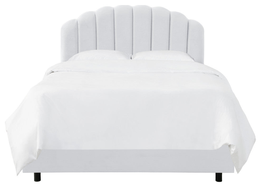King Bed, Velvet White