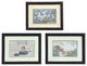 Set of 3 Oriental Chinese Embroidery Flower People Scenery Framed Art Hws3210