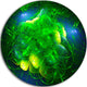 Alien Mystical Flower Green, Floral Digital Round Metal Wall Art, 11"