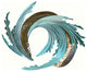 Coastal Home Decor 'Sea and Sand' - Abstract Ocean Waves Art on Stainless Steel