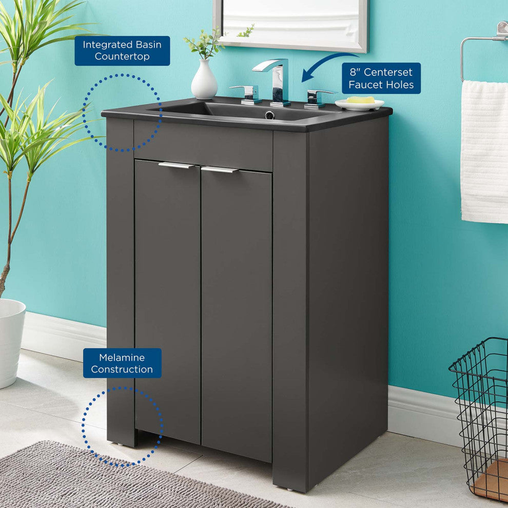 Maybelle 24" Bathroom Vanity - Gray Black