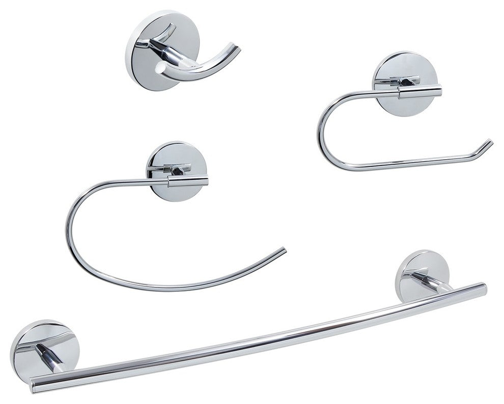 Dyconn Faucet 4-Piece Bathroom Hardware Set, Chrome