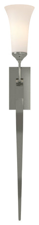 Sweeping Taper Sconce, Sterling Finish, Opal Glass