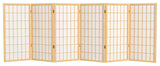 3' Tall Window Pane Shoji Screen, Natural, 6 Panels