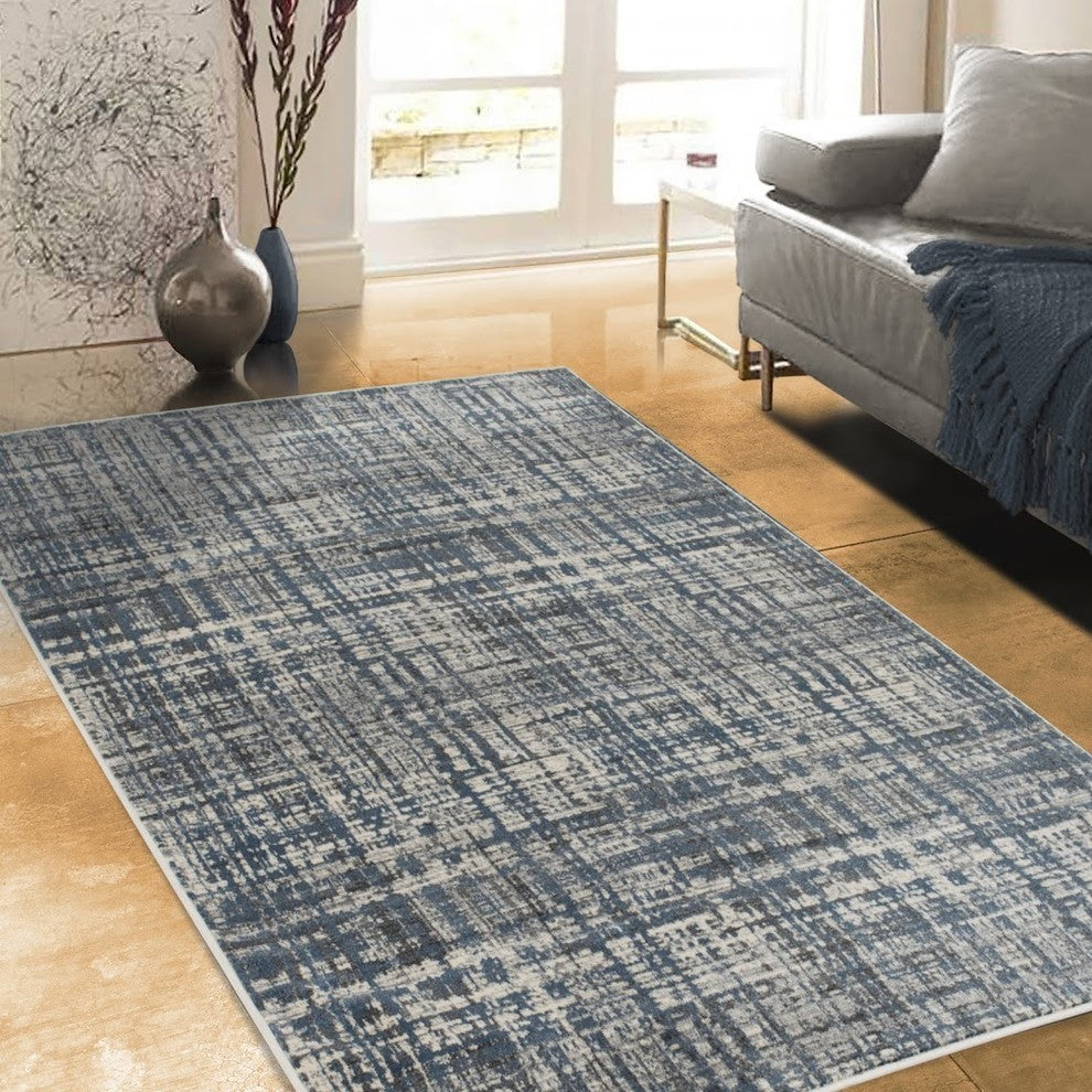 Allstar Rugs Modern and Contemporary Rectangular Accent Rug, Gray, 8'x10'