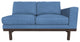 Cantor Right Arm Leather Sofa, Finish: Ebony, Leather: Indigo Mist