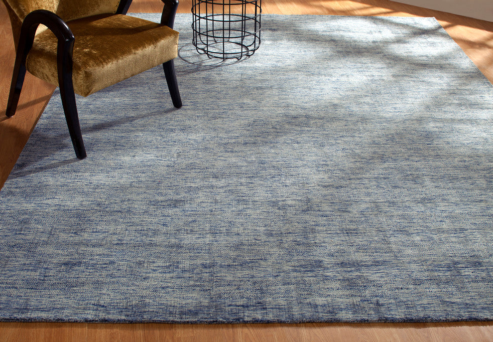 AERO Caribbean Heather Hand Made Silkette Area Rug, Blue, 9''6"x13''