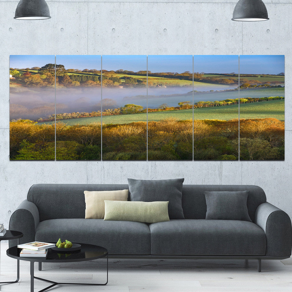 Cornwall South West England, Landscape Canvas Art Print, 70"x28", 6 Panels