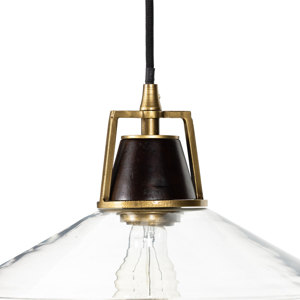 Novak Glass Pendant-Antique Brass