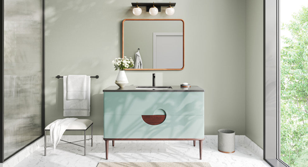 Rhonda Bath Vanity, Aloe Green, 48", Single Sink, Freestanding