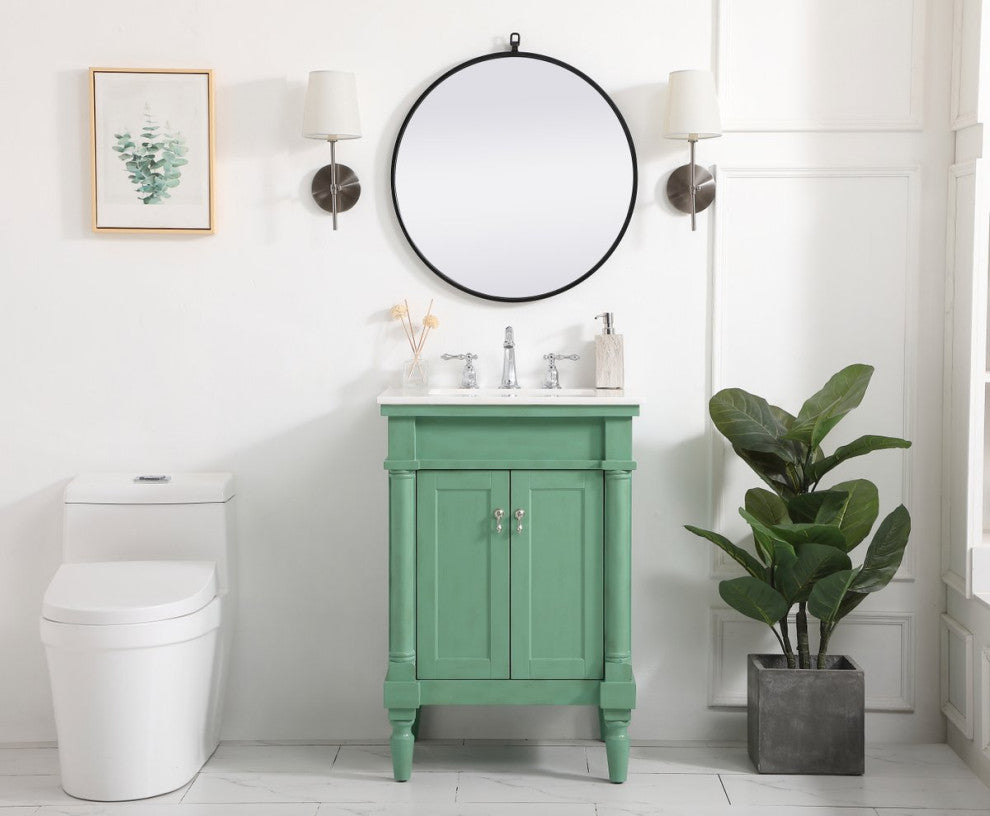 Lewis 24" Single Bathroom Vanity, Vintage Mint
