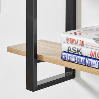 Danya B. Rio Three Tier Modular Floating Bracket Wall Shelf Chestnut