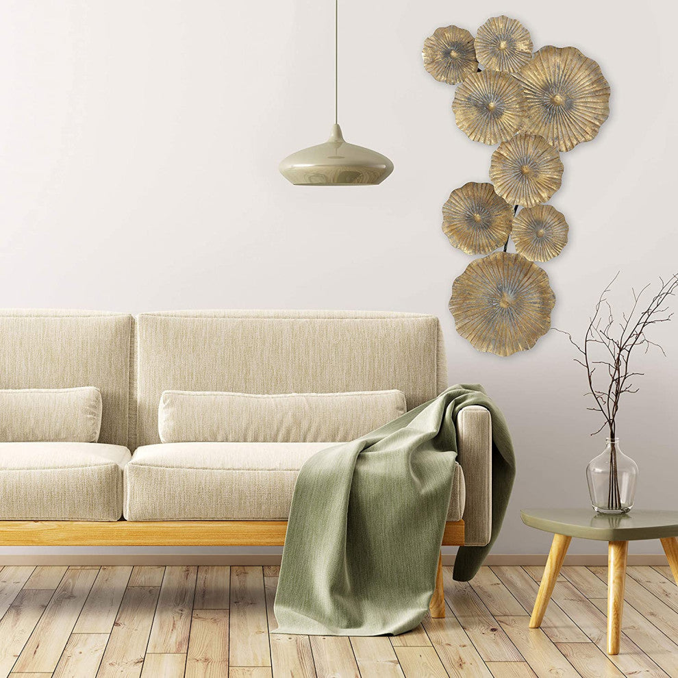 Abstract Golden Metal Wall Art, 37.75"