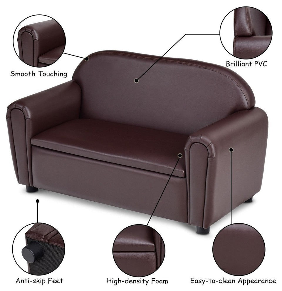 Sturdy Kids Sofa Armrest Chair With Storage Function