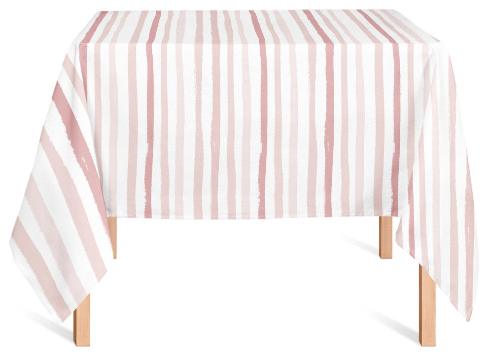 Vertical Strokes Pink 2 58x58 Tablecloth