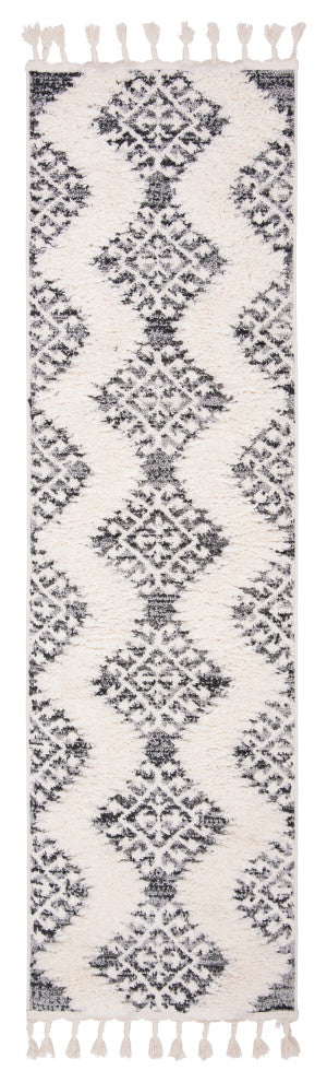 Safavieh Moroccan Tassel Shag MTS652F Rug, Ivory/Grey, 2'3" X 8'