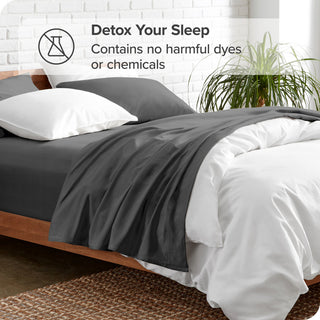 Bare Home 7-Piece Microfiber Sheet Set, Gray, Split Queen