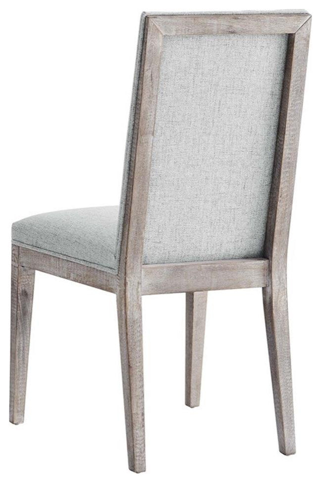 French Vintage Tufted Fabric Dining Side Chairs Set of 2