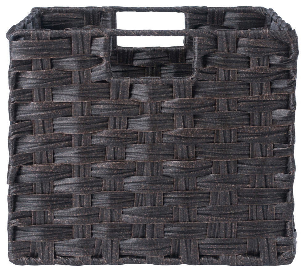Melanie 2-PieceFoldable Woven Fiber Basket Set, Chocolate