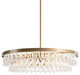 Mia Crystal 6-light Chandelier, Brushed Brass