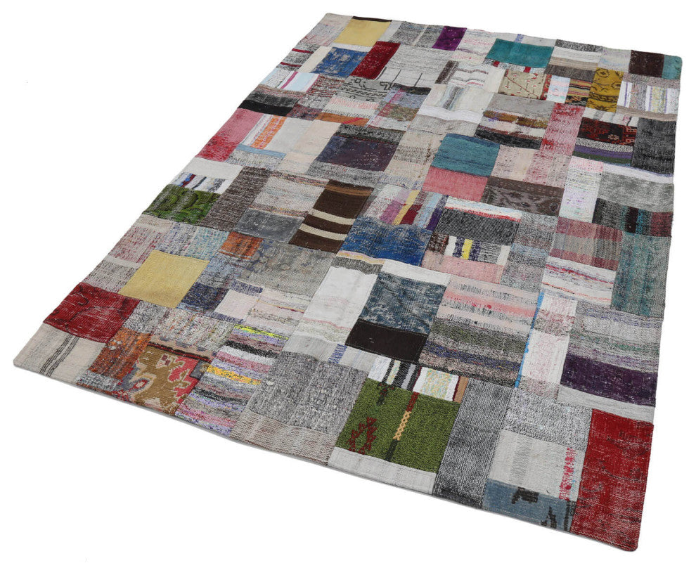 Rug N Carpet - Handmade Oriental 5' 7'' x 7' 10'' Rustic Patchwork Kilim Rug