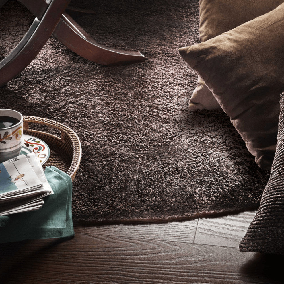 8' X 10' Polyester Espresso Area Rug