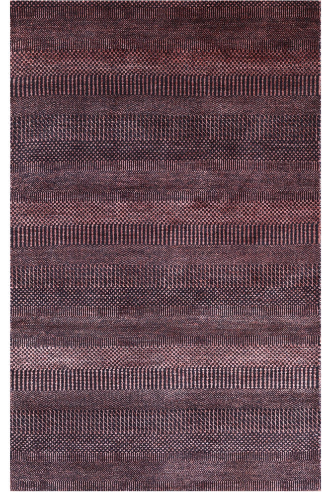 4' 1" X 6' 7" Wool and Silk Handmade Savannah Grass Rug Q11990