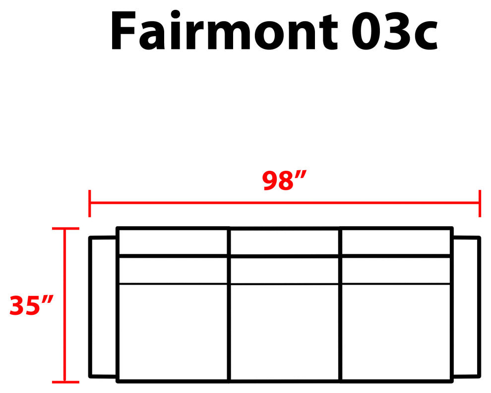 Fairmont 3 Piece Outdoor Wicker Patio Furniture Set 03c