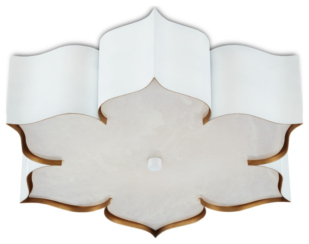 Grand Lotus Flush Mount, White