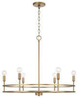 HomePlace Lighting Fuller 6-Light Chandelier 448761AD Aged Brass
