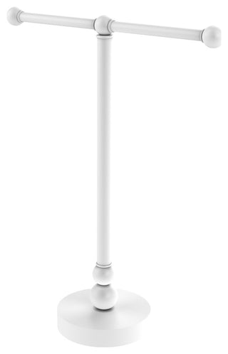 Vanity Top 2 Arm Guest Towel Holder, Matte White
