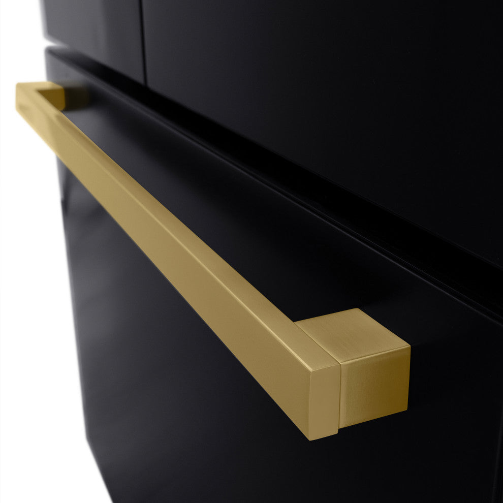 ZLINE 36" Standard Depth Refrigerator With Water, Black RSMZ-W36-BS-FCB