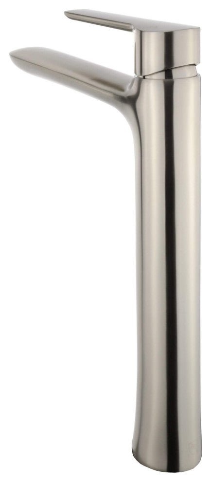 Fine Fixtures Round Single Hole Vessel Sink Bathroom Faucet, Satin Nickel