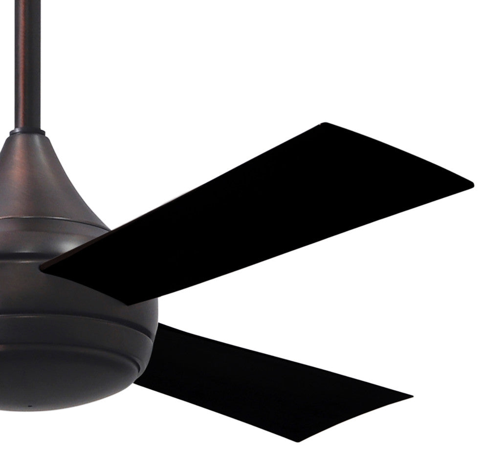 Donaire Paddle Fan Integrated LED, Brushed Bronze, Matte Black Blades