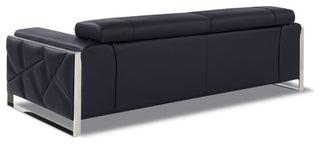 Trento Genuine Italian Leather Modern Sofa Black