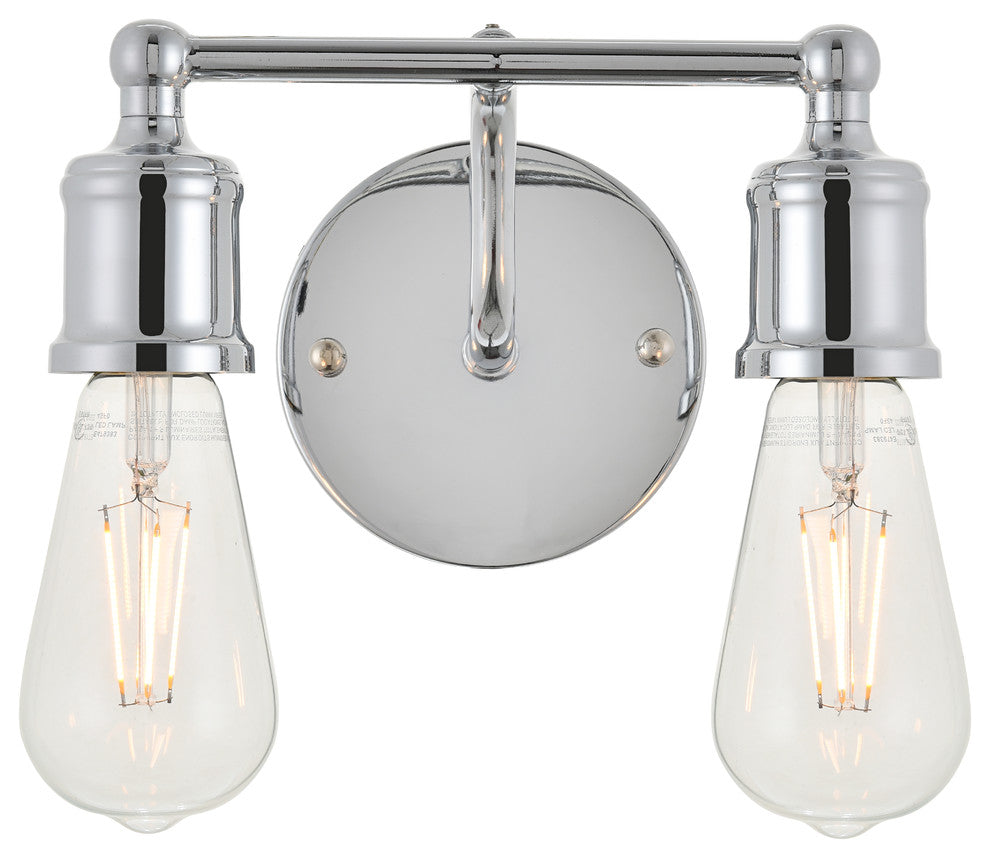Chrome Finish 2-Light Wall Sconce
