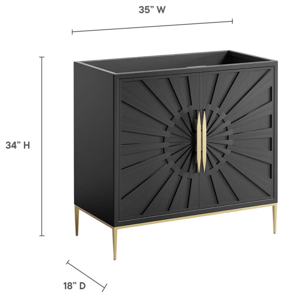 Awaken 36" Bathroom Vanity Cabinet, Black