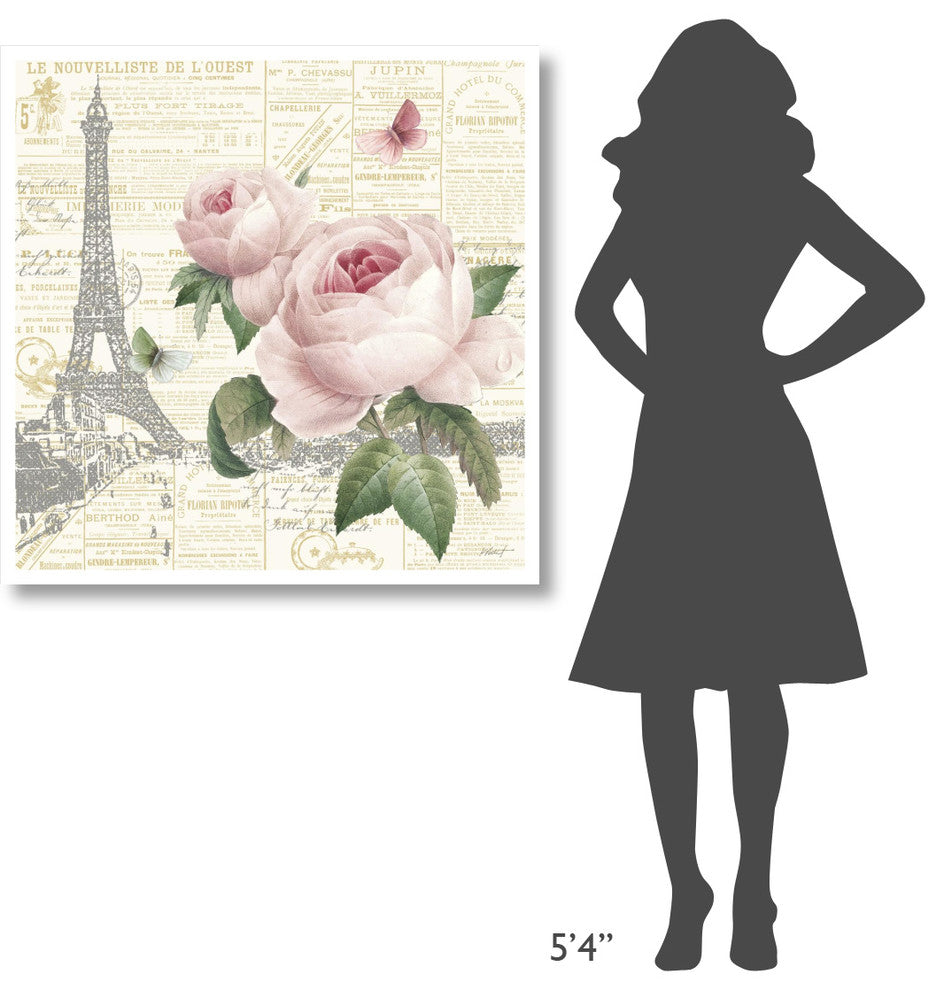 "Roses in Paris III" Digital Paper Print by Katie Pertiet, 38"x38"